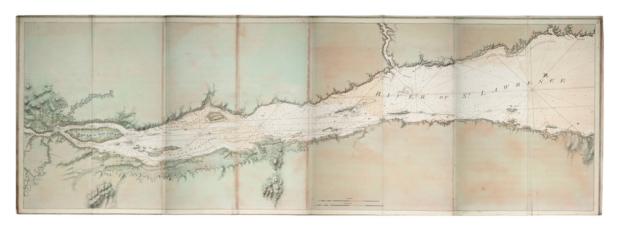 Kaart van de rivier de St. Lawrence, Noord-Amerikaanse Atlantische kust, c.1781 door Joseph Frederick Wallet DesBarres