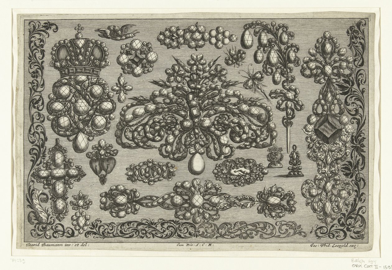 Achttien ontwerpen voor juwelen door Joseph Friedrich Leopold