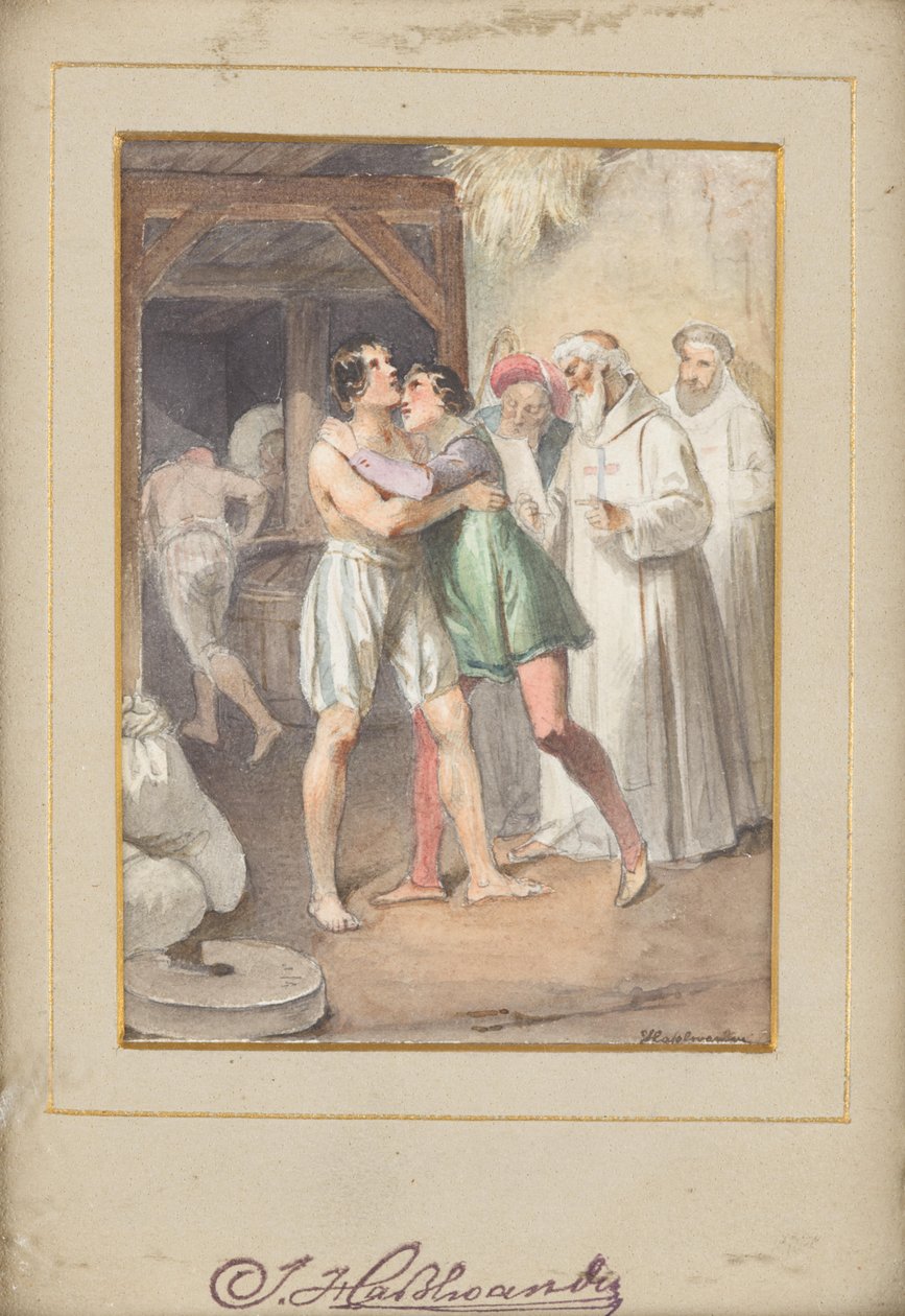 Vrijlating van christelijke gevangenen door vertegenwoordigers van de Trinitarische Orde door Joseph Hasslwander