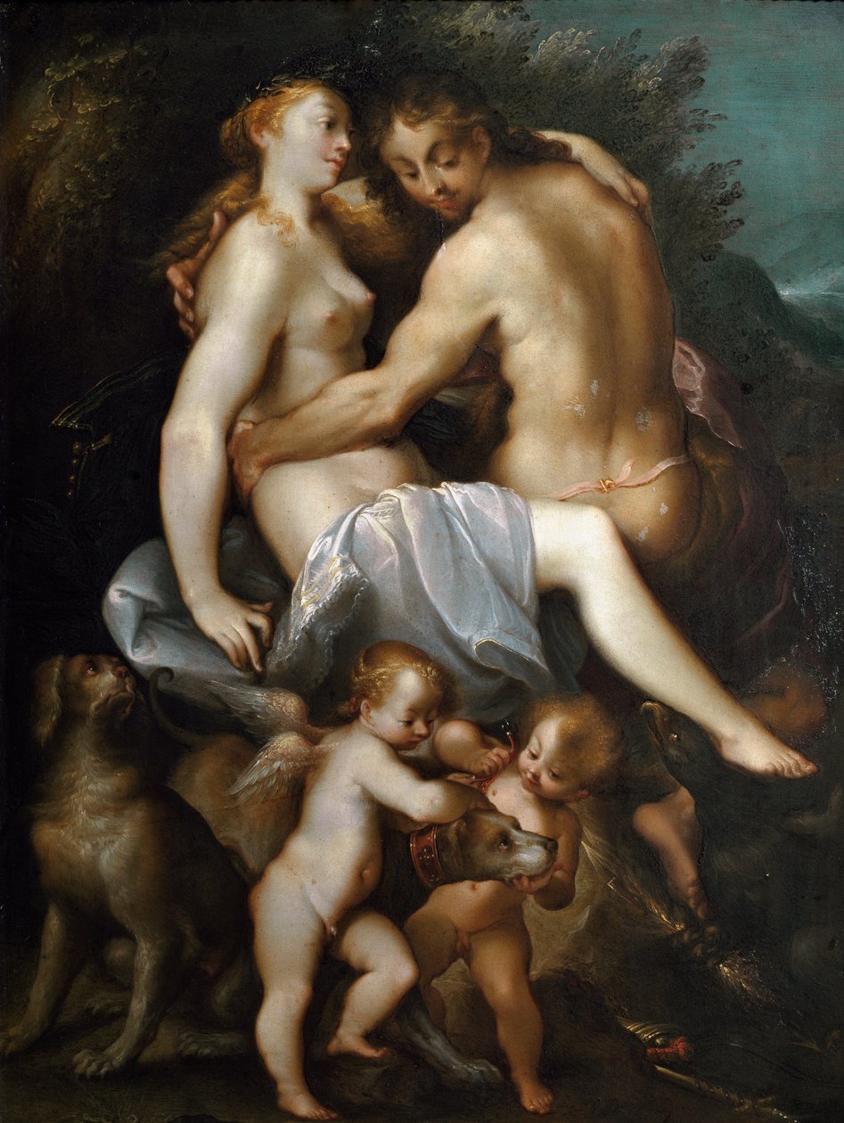 Adonis en Venus door Joseph Heintz