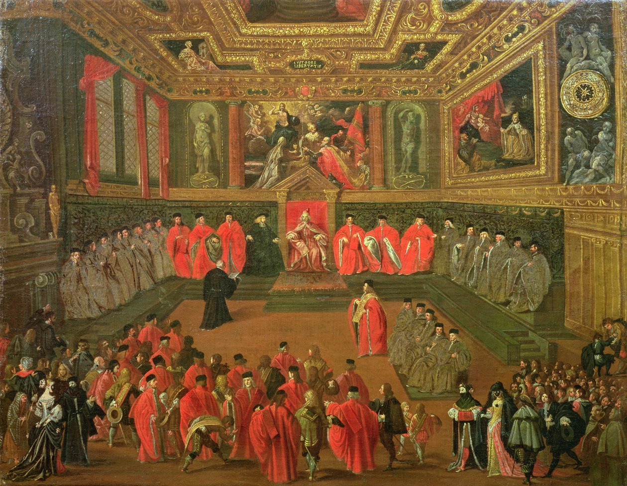 Audiëntie bij de Doge in het College van het Ducale Paleis door Joseph Heintz