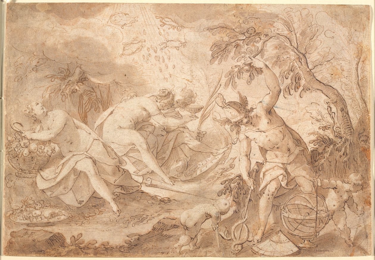 Verschillende Goden en Godinnen: Ceres, Venus, Mars en Mercurius door Joseph Heintz d.Æ.