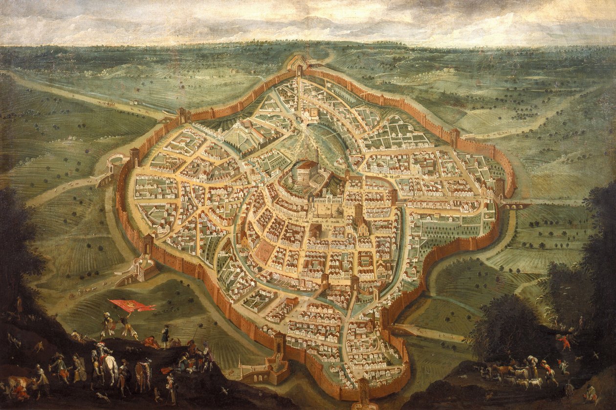 Kaart van de stad Udine door Joseph Heintz the Younger