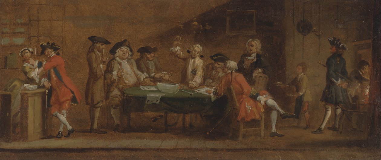 Figuren in een taverne of koffiehuis door Joseph Highmore