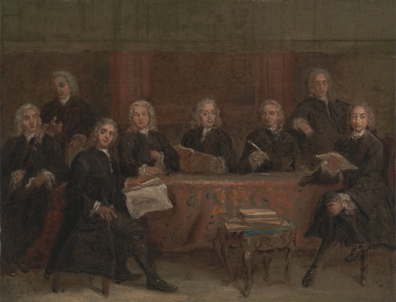 Studie voor een groepsportret, tussen 1729 en 1730 door Joseph Highmore