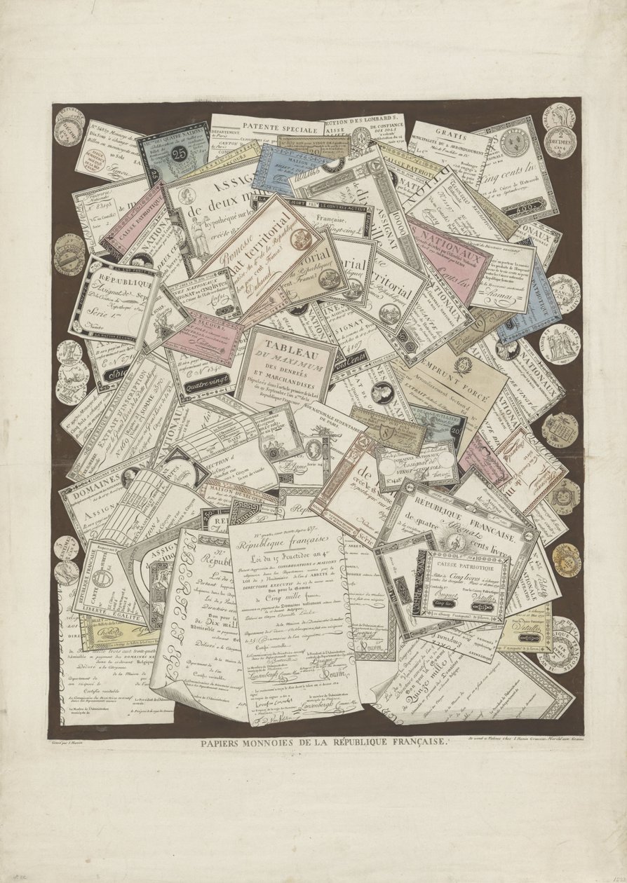 Frans papiergeld (Papiers Monnoies de la République Française) door Joseph Hunin