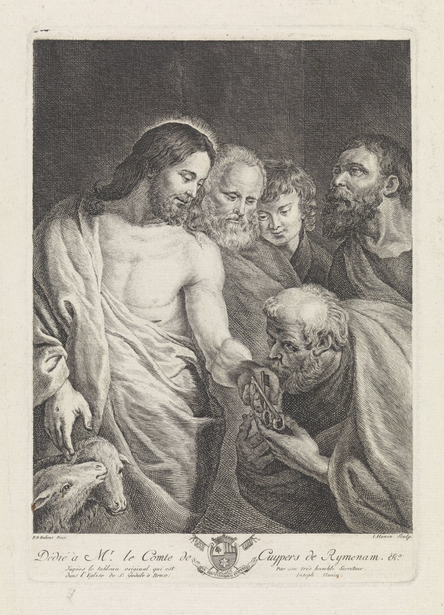 Petrus ontvangt de sleutels van Christus door Joseph Hunin