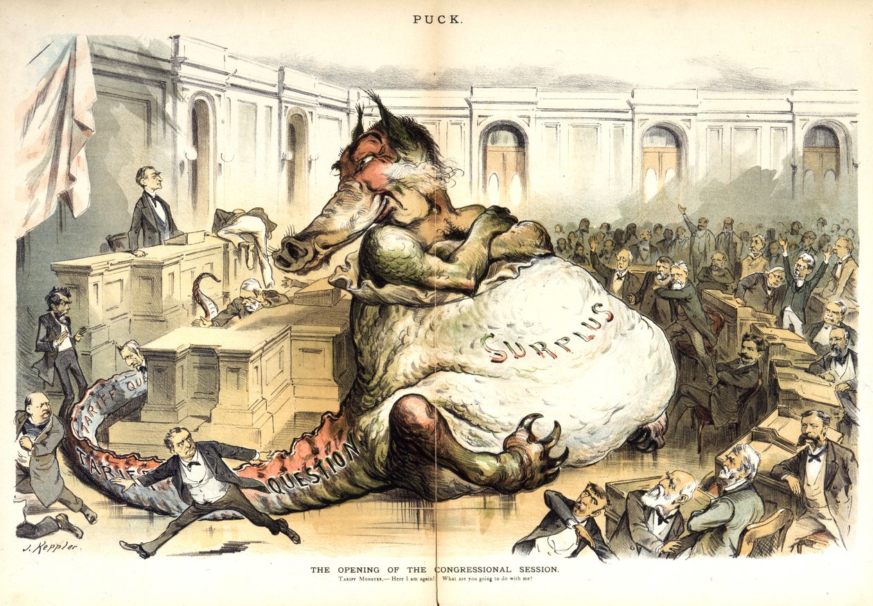 De opening van de congreszitting, 1887 door Joseph Keppler