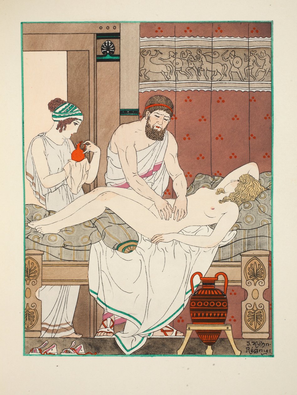 Medische massage, illustratie uit 