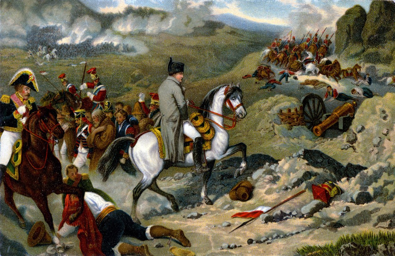 Slag bij Somosierra door Joseph-Louis Hippolyte (after) Bellange