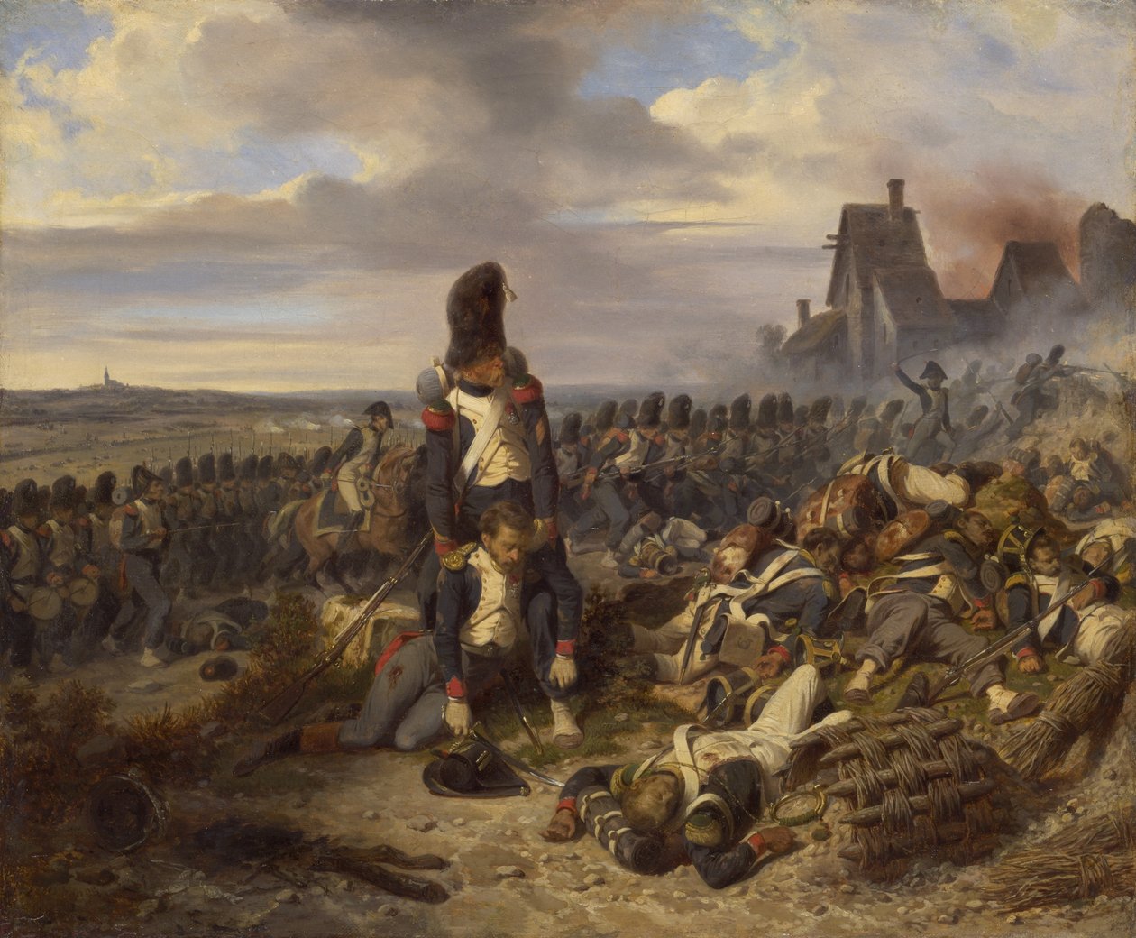 Slagveld, ca. 1825 door Joseph Louis Hippolyte Bellange