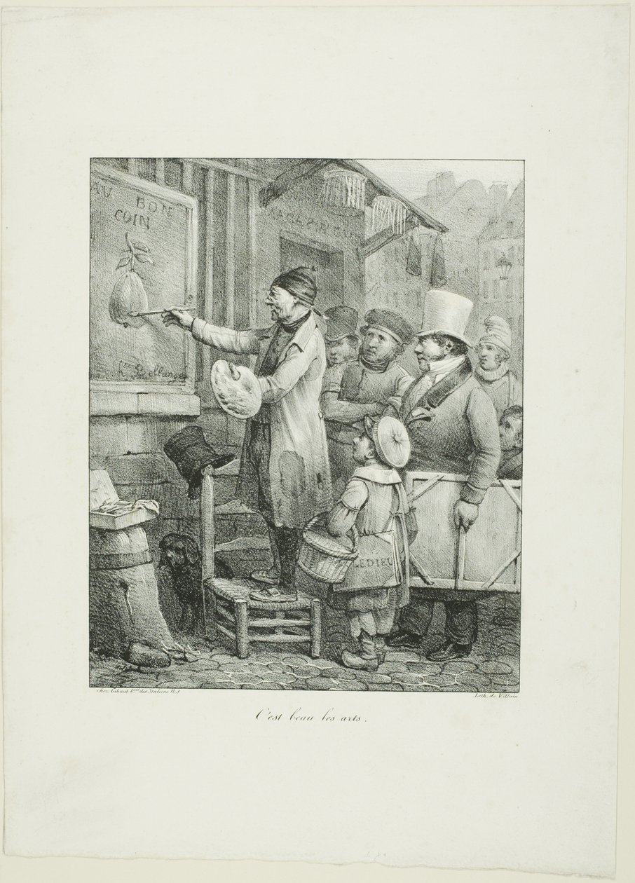 Hoe mooi zijn de kunsten, uit Croquis Lithographiques...1823 door Joseph Louis Hippolyte Bellange