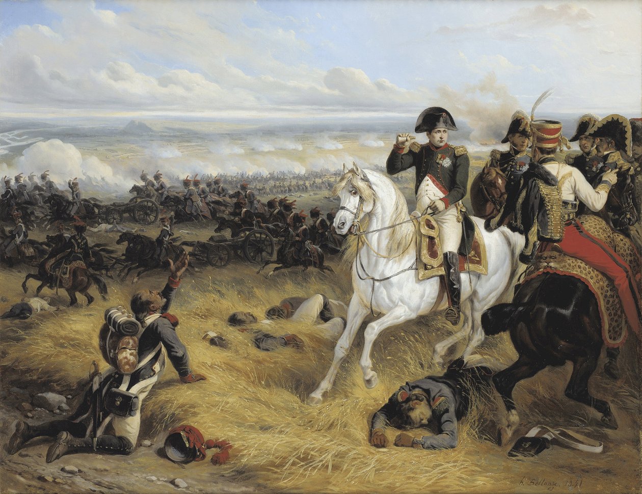 Napoleon in de Slag bij Wagram door Joseph-Louis Hippolyte Bellange