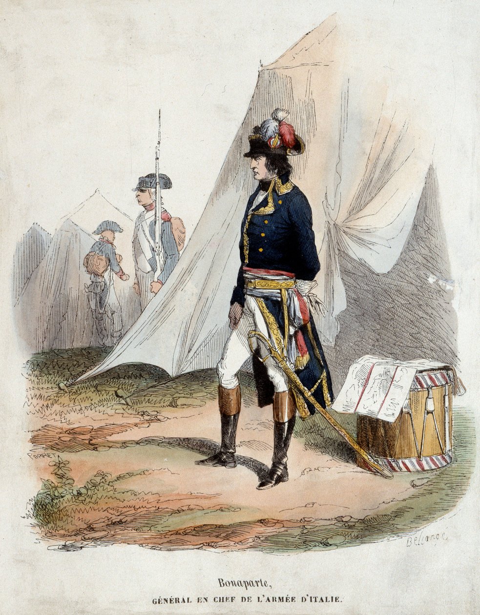 Portret van Bonaparte, opperbevelhebber van het leger van Italië door Joseph Louis Hippolyte Bellange