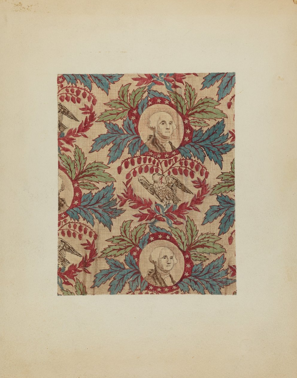 Historische bedrukte textiel, ca. 1940 door Joseph Lubrano