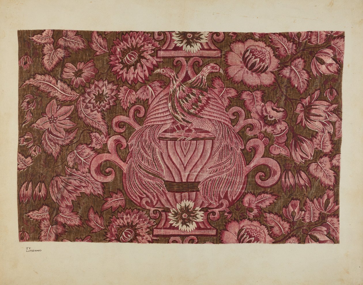 Gedrukt Katoen, circa 1940 door Joseph Lubrano