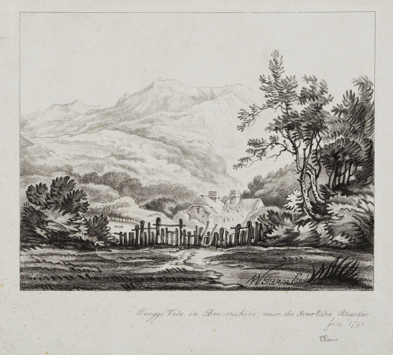 Vale of Elan door Joseph Mallord William (after) Turner