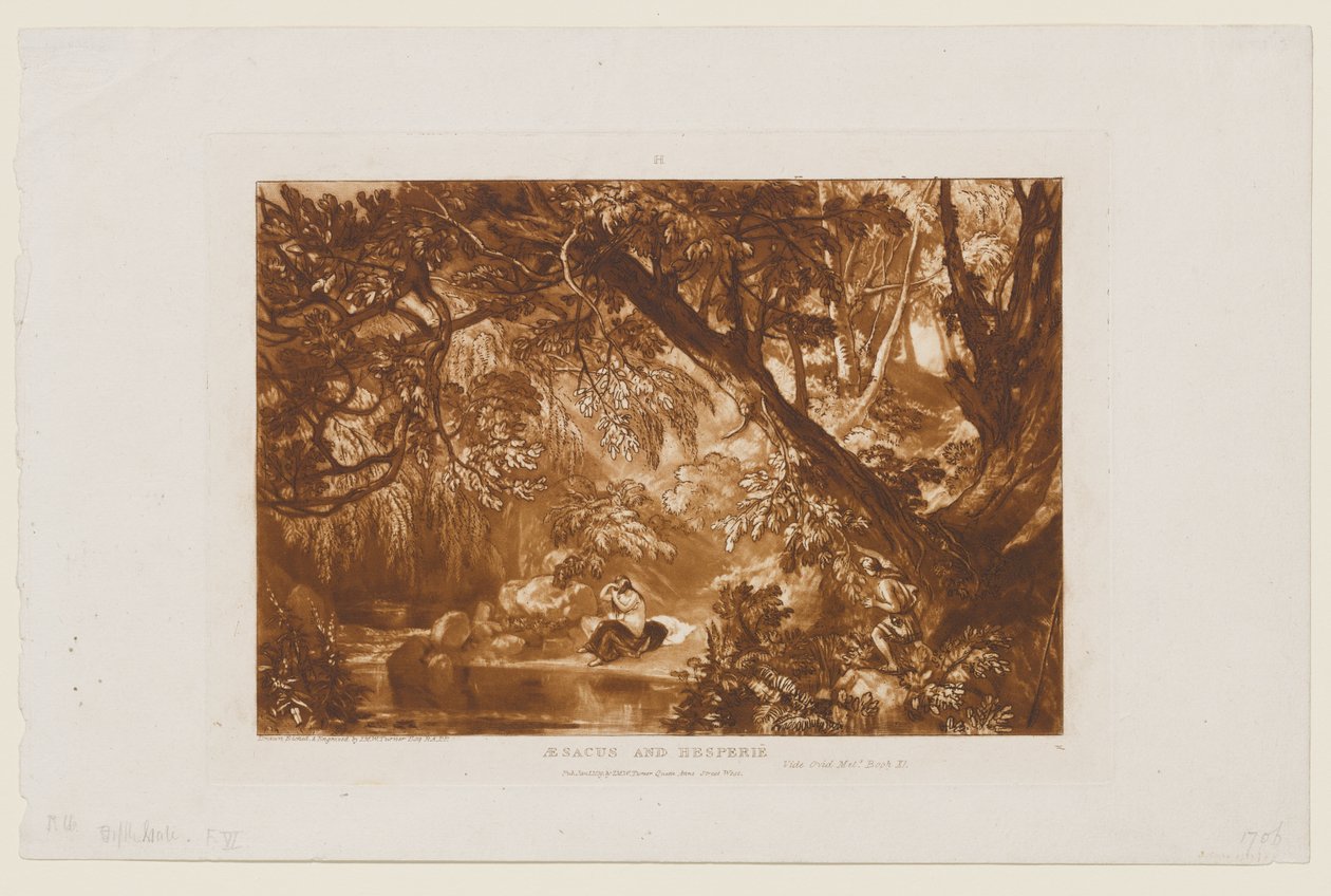 Aesacus en Hesperie door Joseph Mallord William Turner