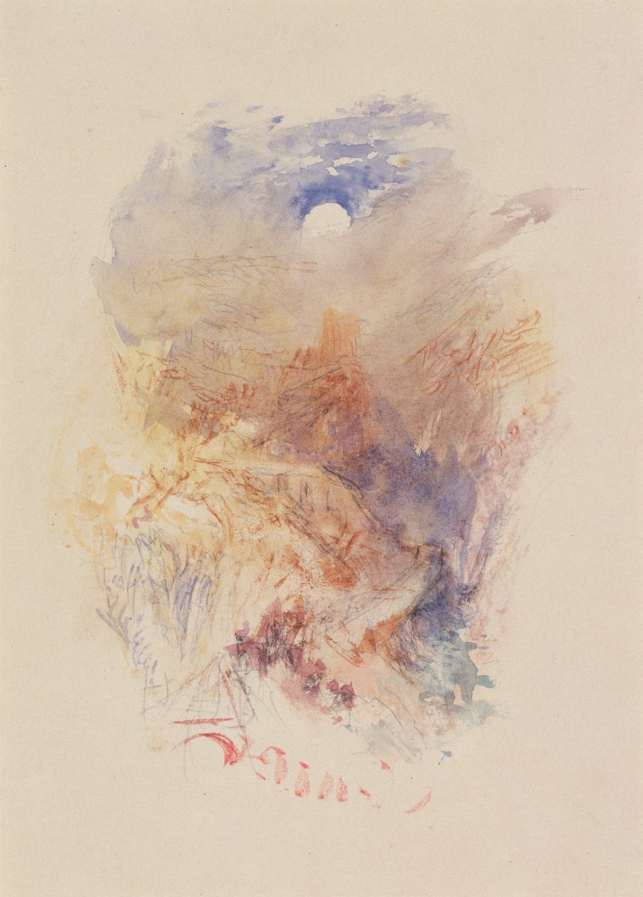 Een bergpas bij maanlicht, c.1845 door Joseph Mallord William Turner