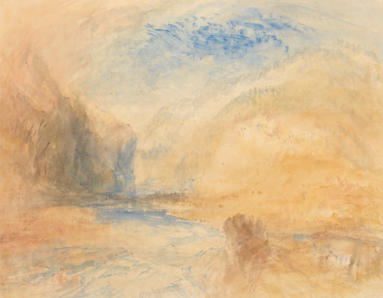 Een Zwitserse pas, waarschijnlijk de St. Gotthard-pas bij Faido door Joseph Mallord William Turner