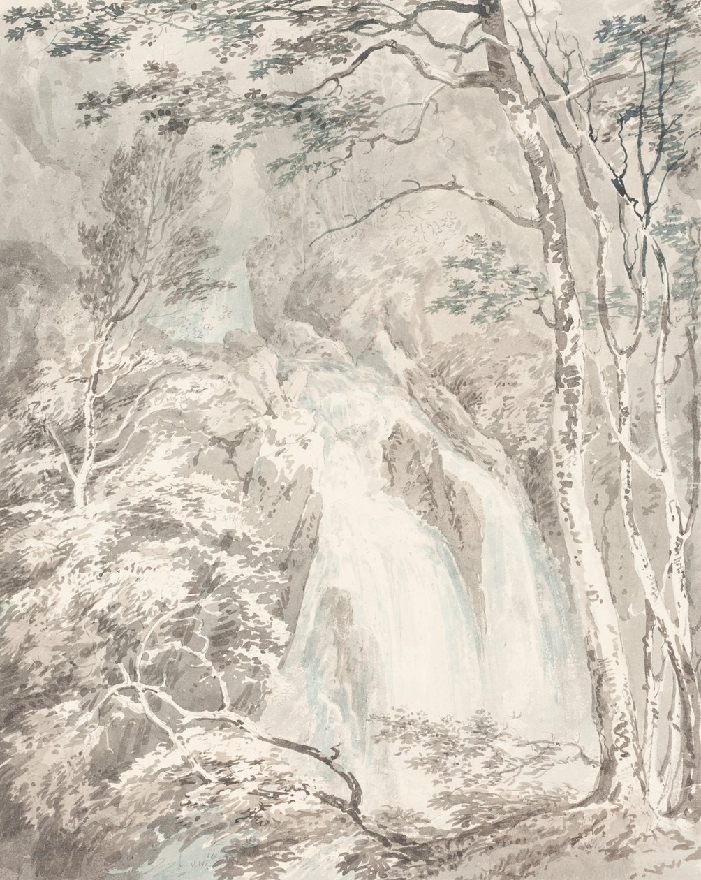 Een waterval door Joseph Mallord William Turner