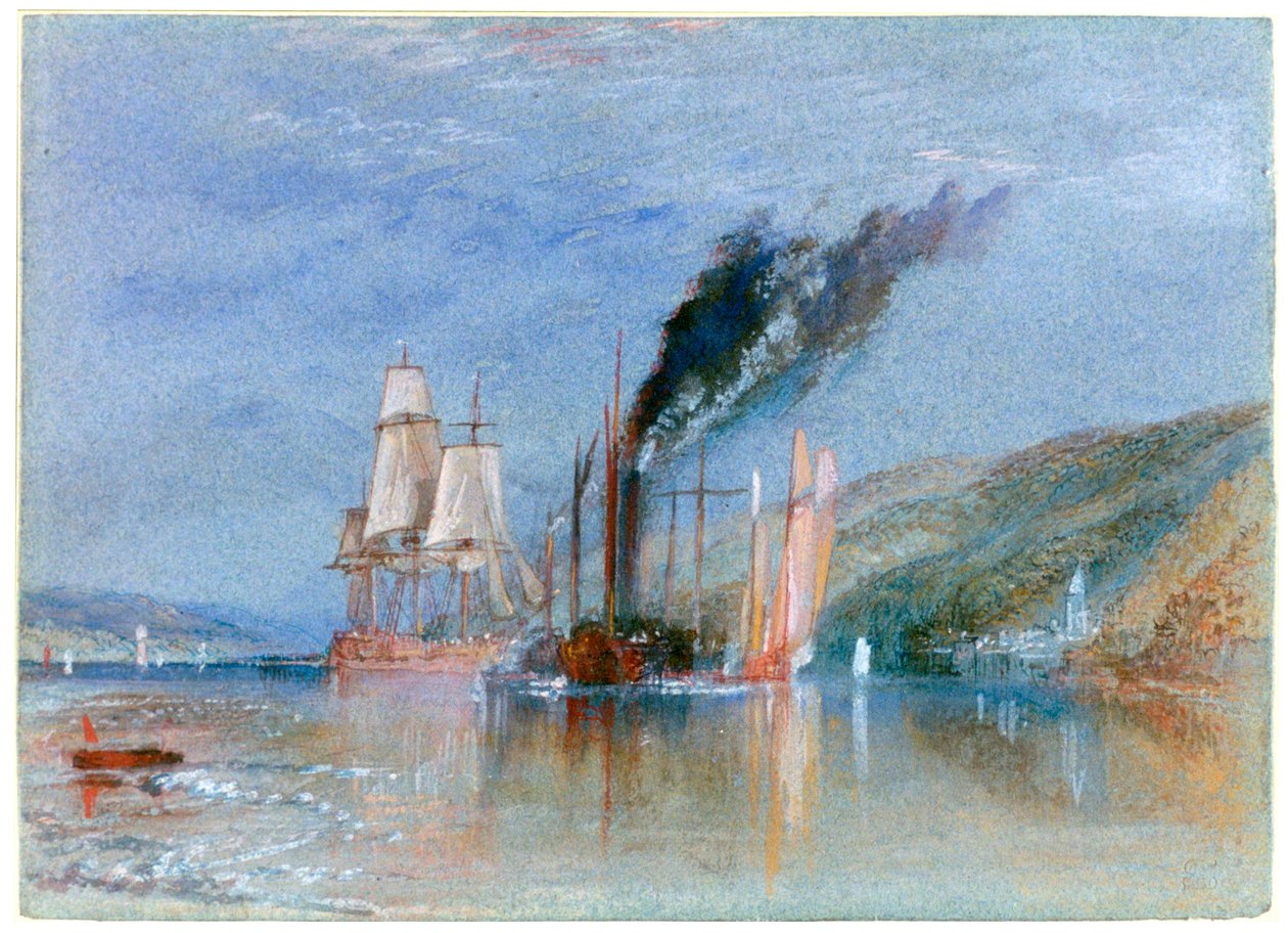Tussen Quillebeuf en Villequier door Joseph Mallord William Turner