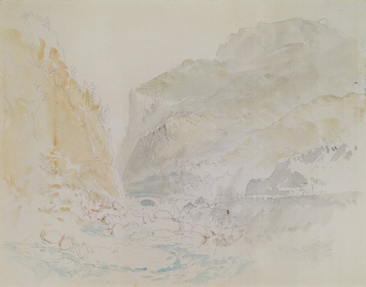 Blauwe Stroom, St. Gothard door Joseph Mallord William Turner