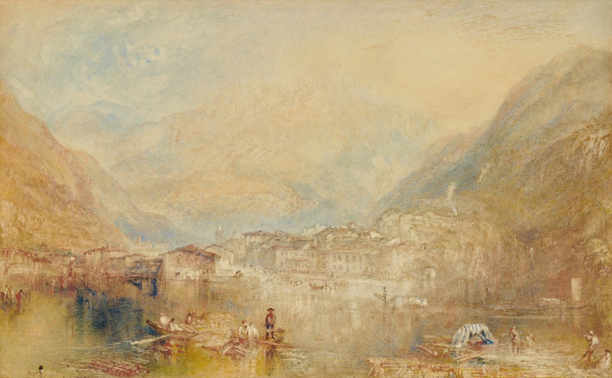 Brunnen vanaf het Vierwoudstrekenmeer door Joseph Mallord William Turner