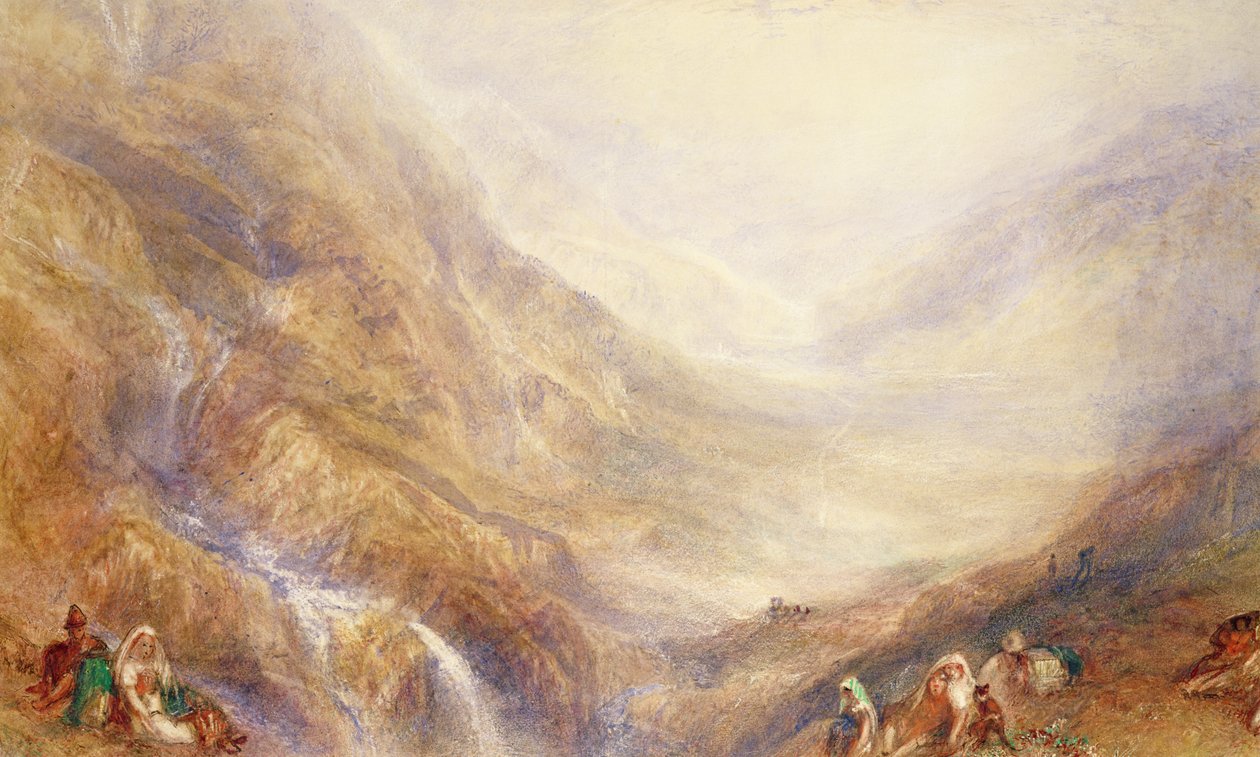 Afdaling van de Sint-Gotthard door Joseph Mallord William Turner