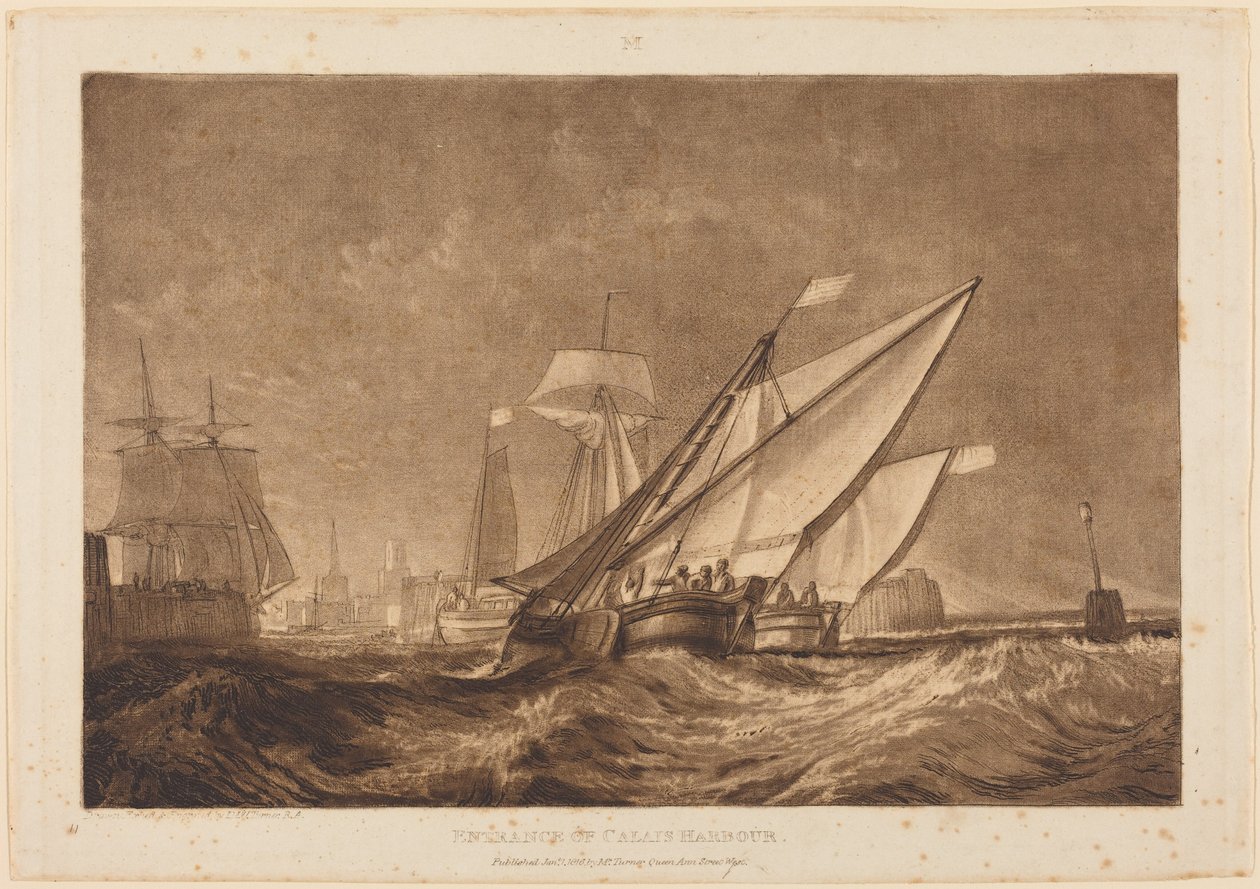 Ingang van de haven van Calais door Joseph Mallord William Turner