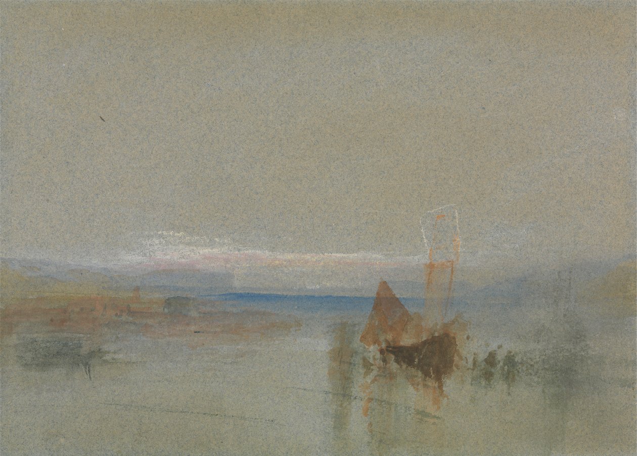 Vissersboten in de windstilte bij Le Havre door Joseph Mallord William Turner