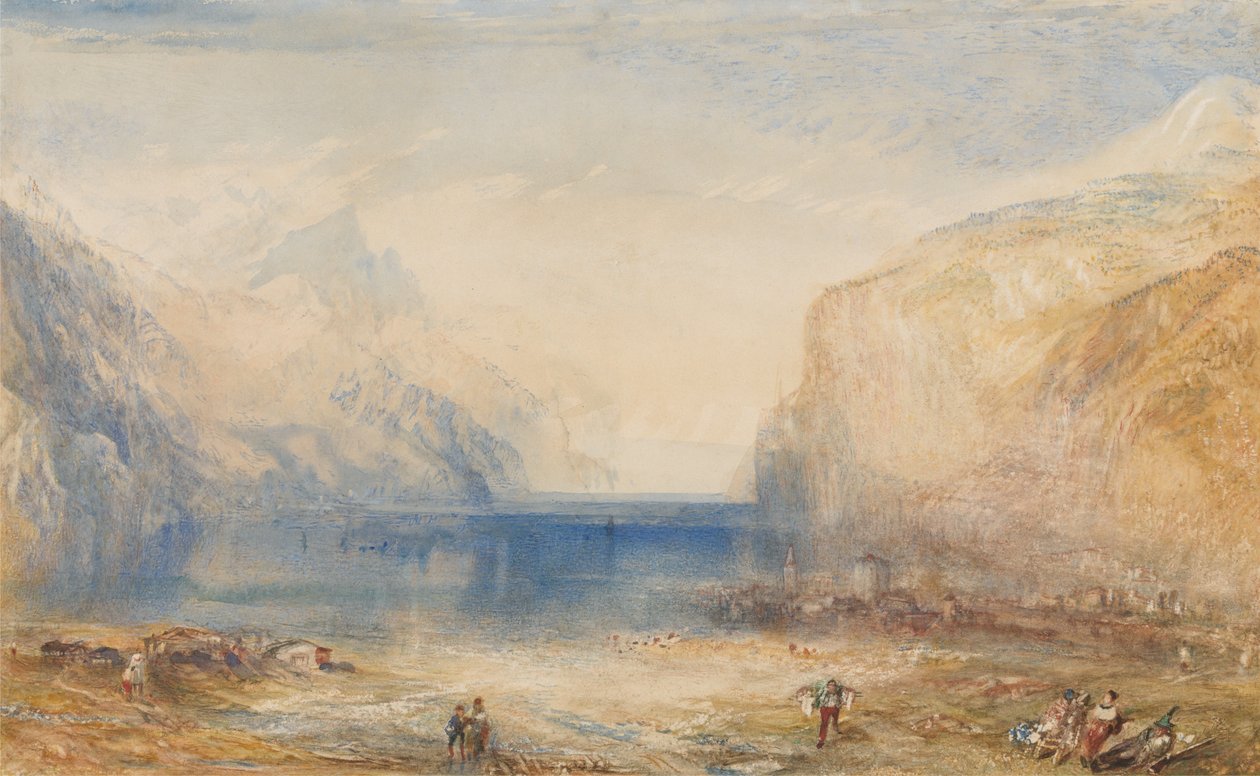 Fluelen: Ochtend (Uitzicht op het meer) door Joseph Mallord William Turner