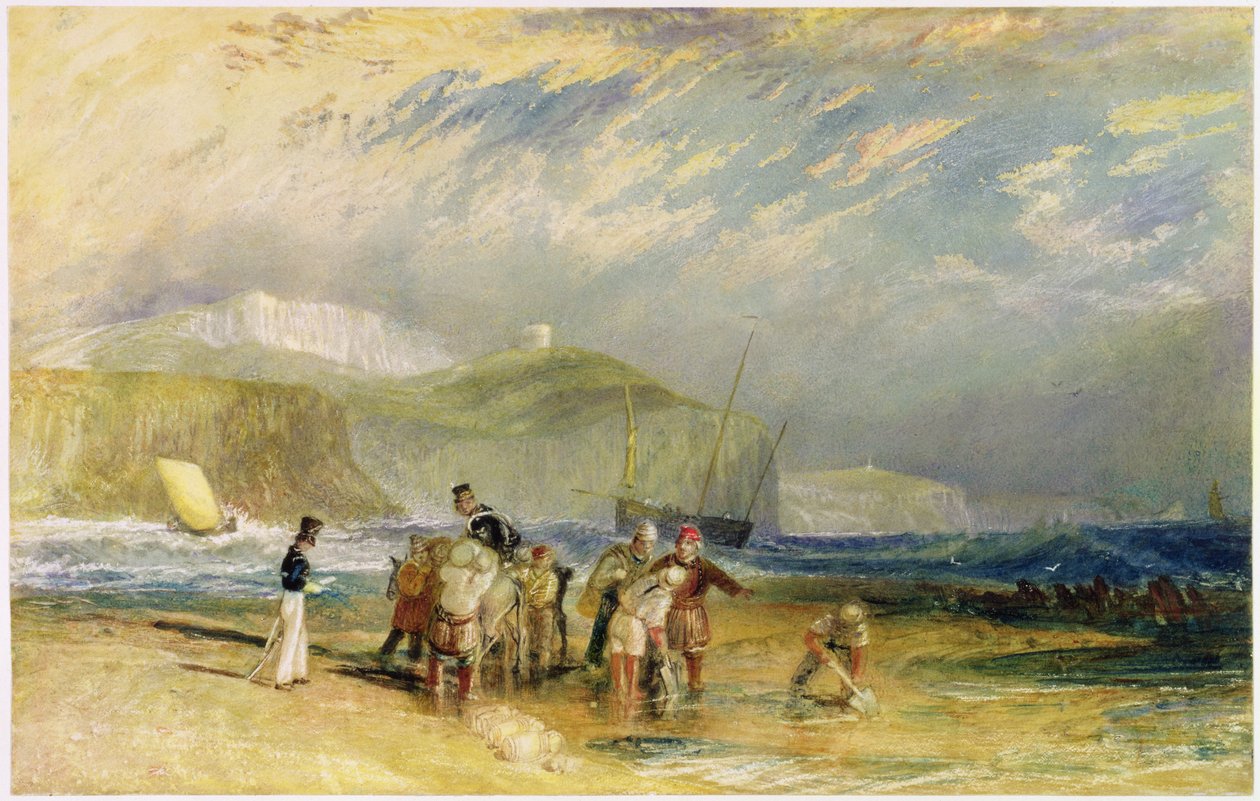 Haven van Folkestone en kust naar Devon, ca.1830 door Joseph Mallord William Turner