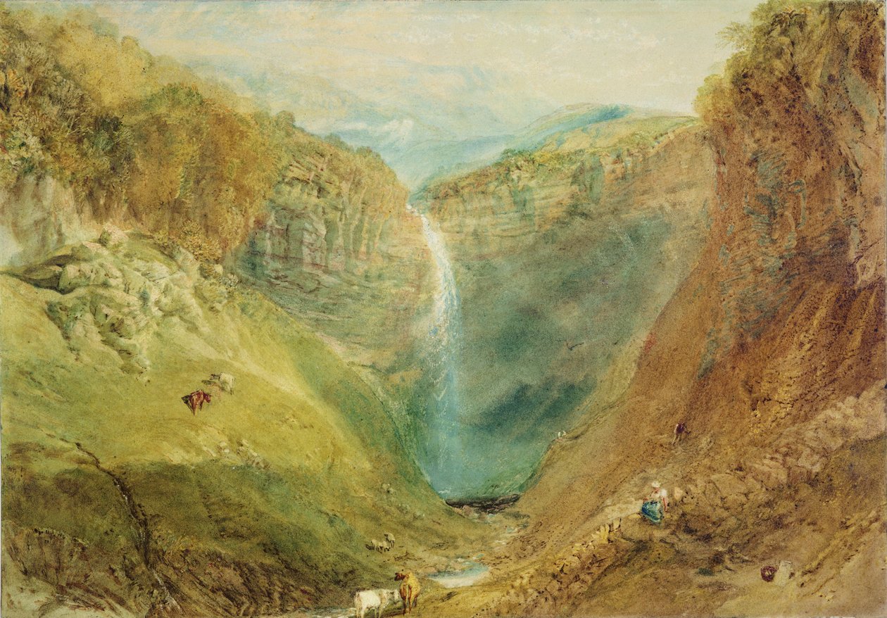 Hardraw Fall, Yorkshire, c.1820 door Joseph Mallord William Turner