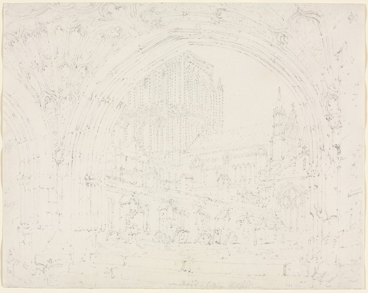 Kathedraal van Hereford, ca. 1793 door Joseph Mallord William Turner