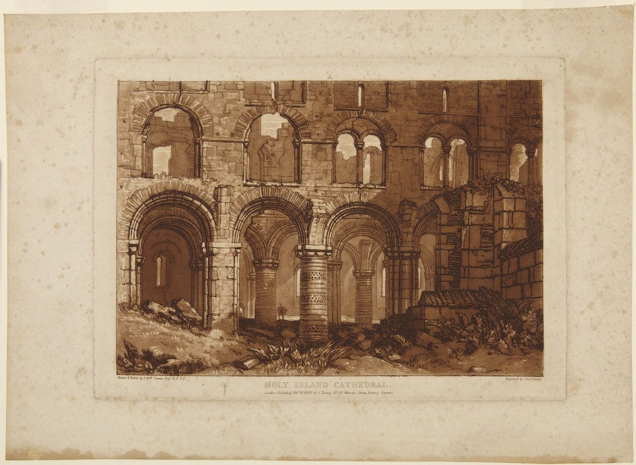 Kathedraal van Holy Island door Joseph Mallord William Turner