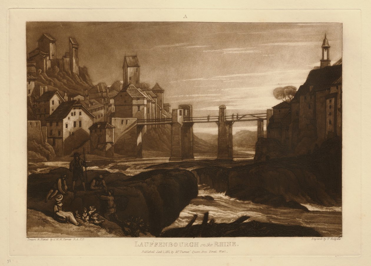 Laufenburg aan de Rijn door Joseph Mallord William Turner