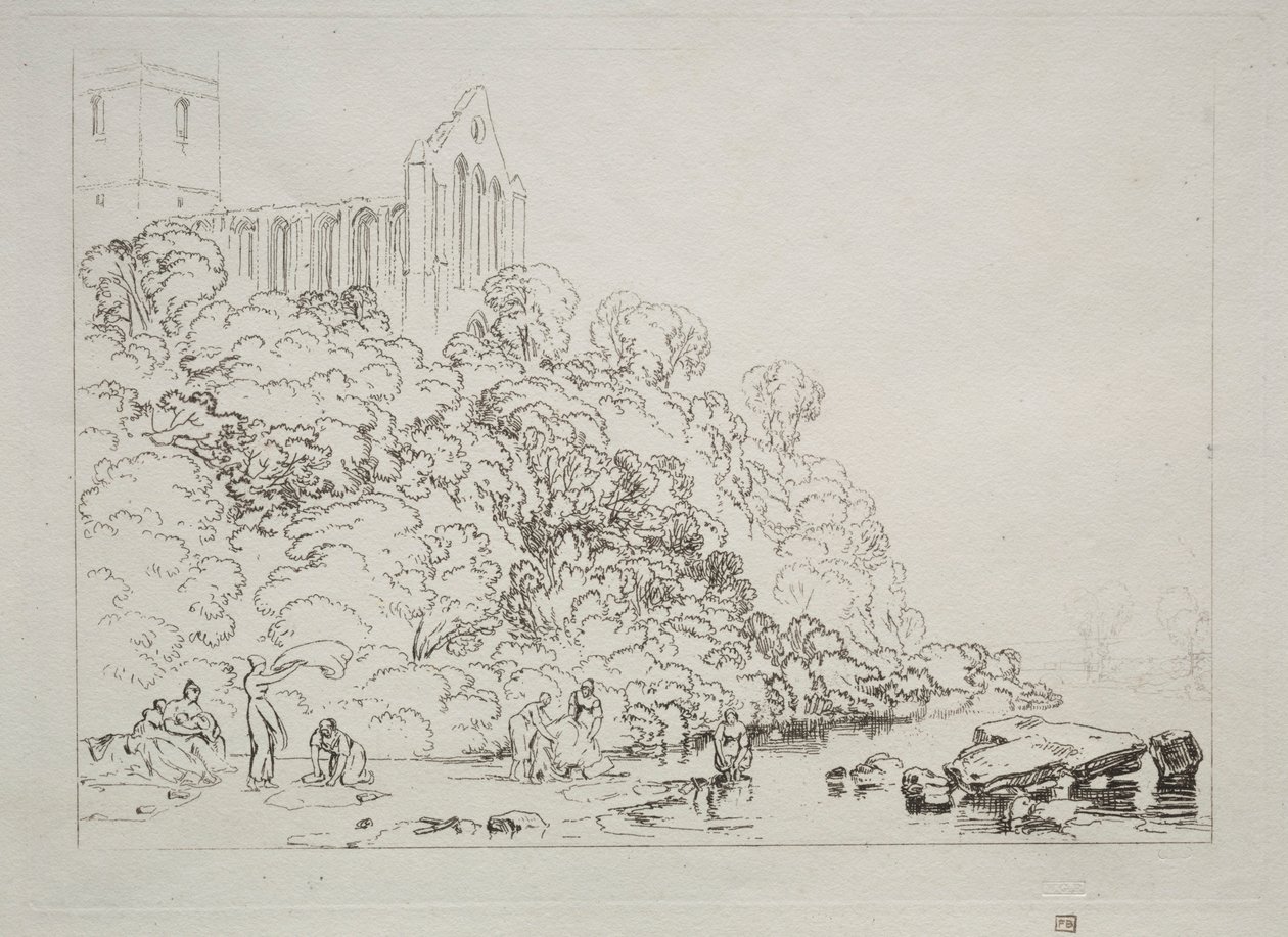 Liber Studiorum: Dumblain Abbey, Schotland door Joseph Mallord William Turner