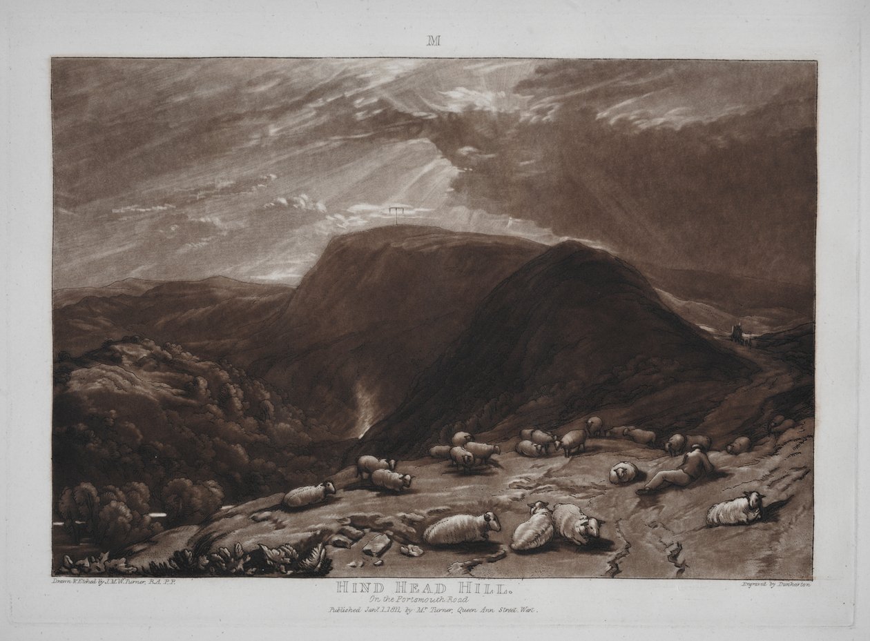 Liber Studiorum: Hind Head Hill op de Portsmouth Road door Joseph Mallord William Turner