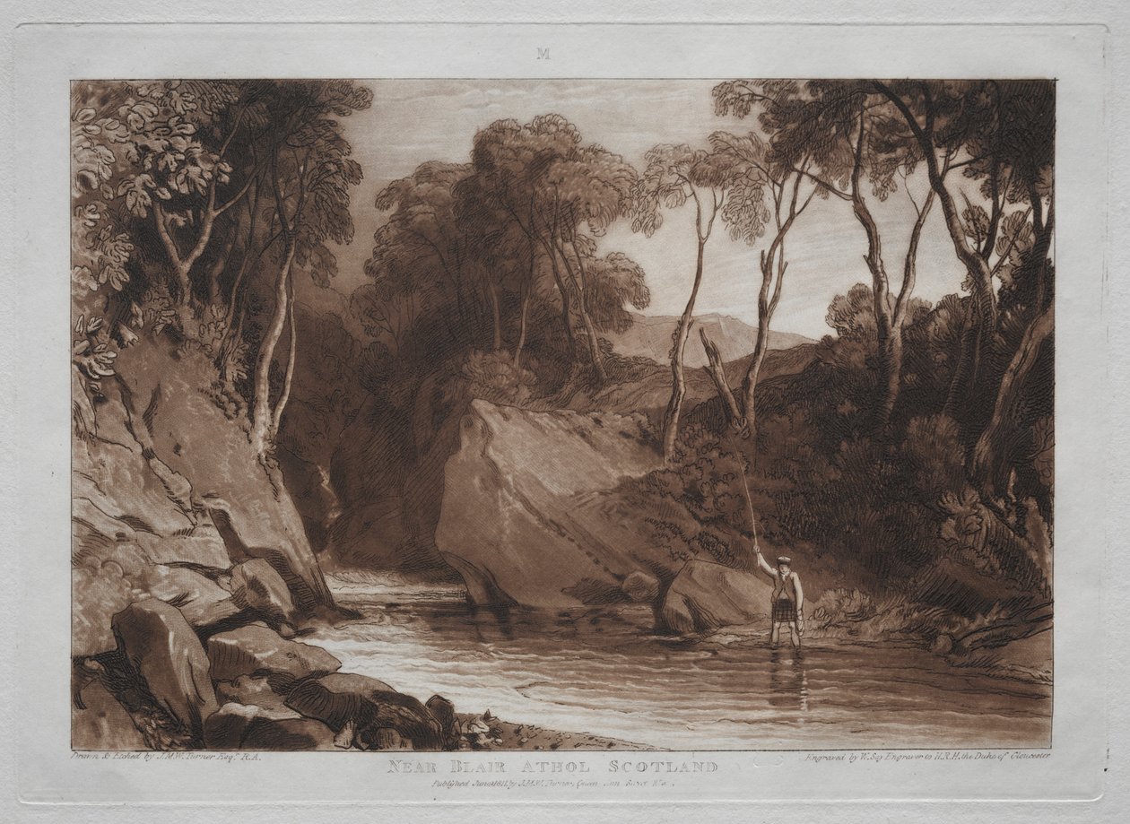 Liber Studiorum: Nabij Blain Athol, Schotland door Joseph Mallord William Turner