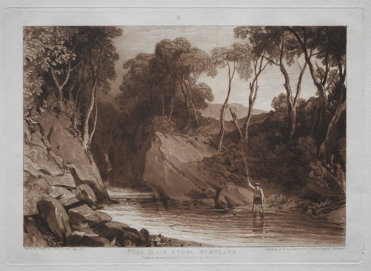 Liber Studiorum: Bij Blain Athol, Schotland door Joseph Mallord William Turner