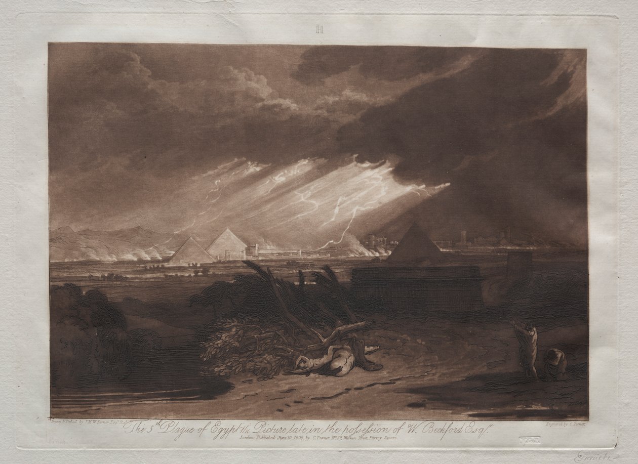 Liber Studiorum: De vijfde plaag van Egypte door Joseph Mallord William Turner