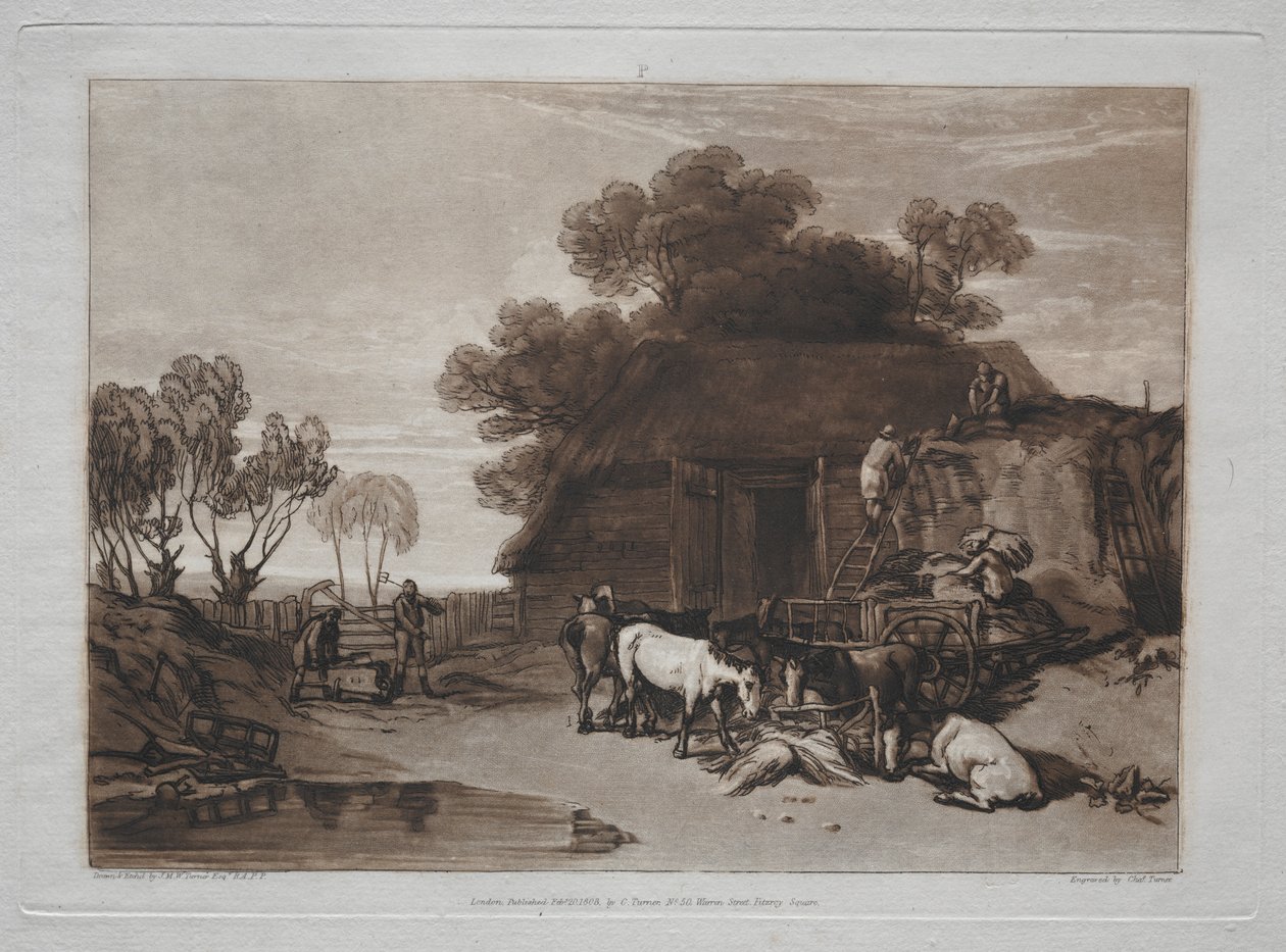 Liber Studiorum: De strooischuur door Joseph Mallord William Turner