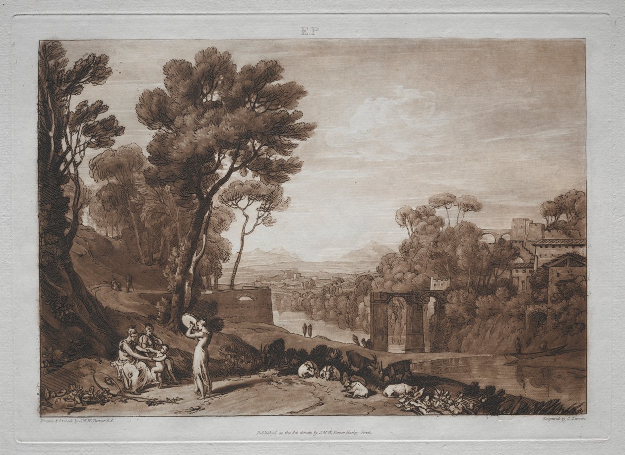 Liber Studiorum: De vrouw en de tamboerijn door Joseph Mallord William Turner