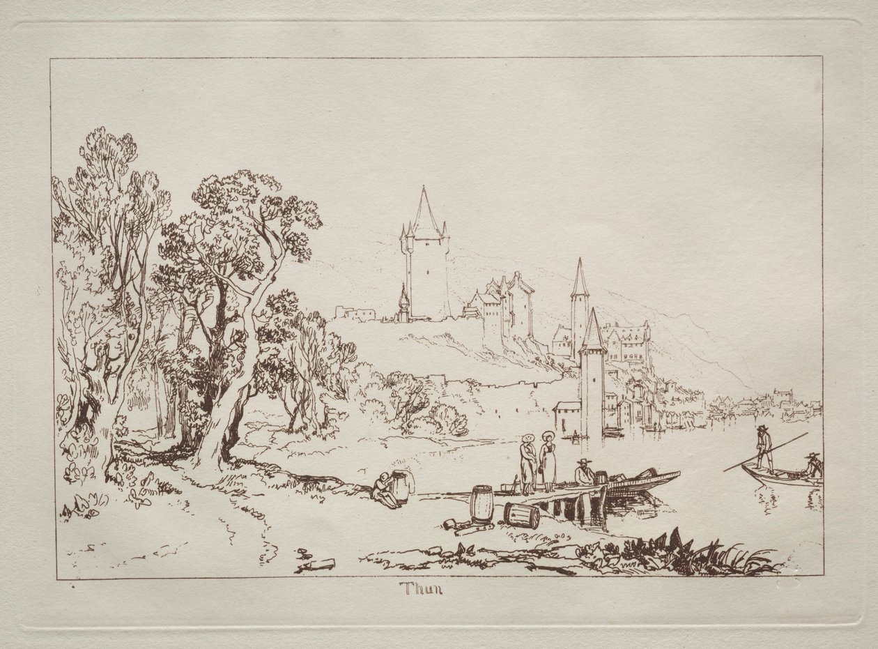 Liber Studiorum: Ville de Thun, Zwitserland door Joseph Mallord William Turner