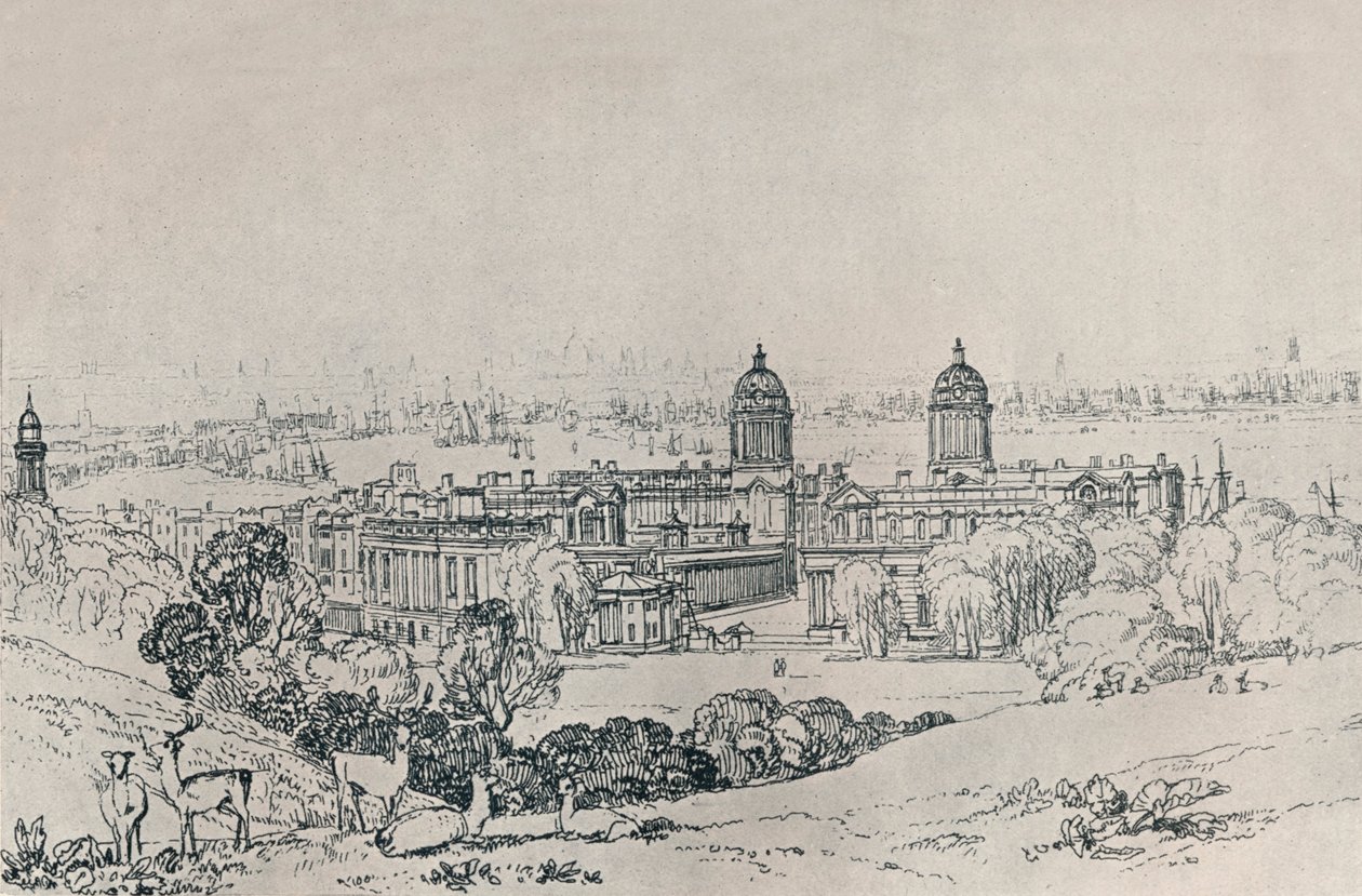 Londen vanuit Greenwich Park door Joseph Mallord William Turner