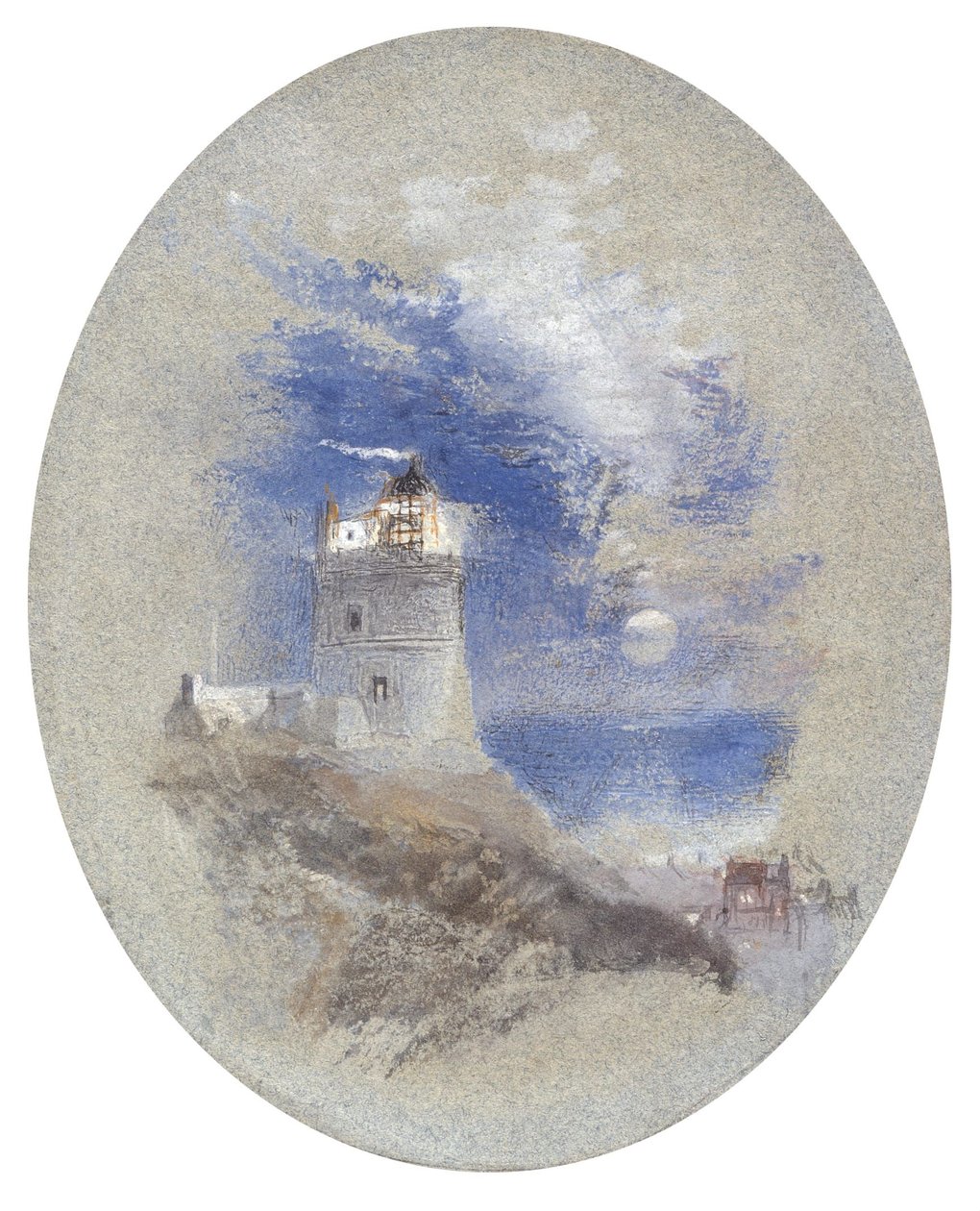 De vuurtoren van Lowestoffe door Joseph Mallord William Turner