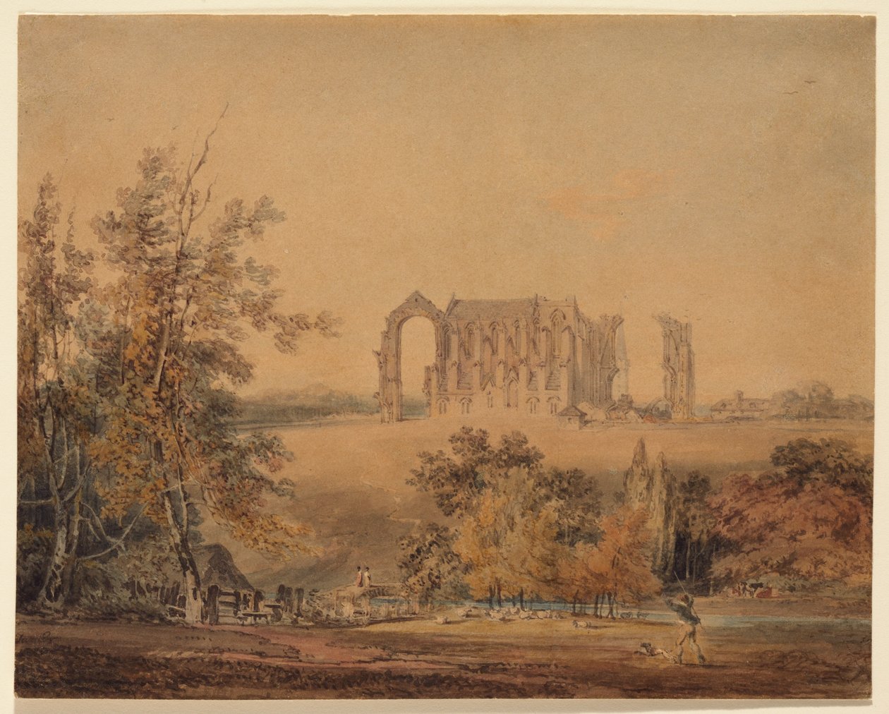 Malmesbury Abbey vanuit het noorden door Joseph Mallord William Turner