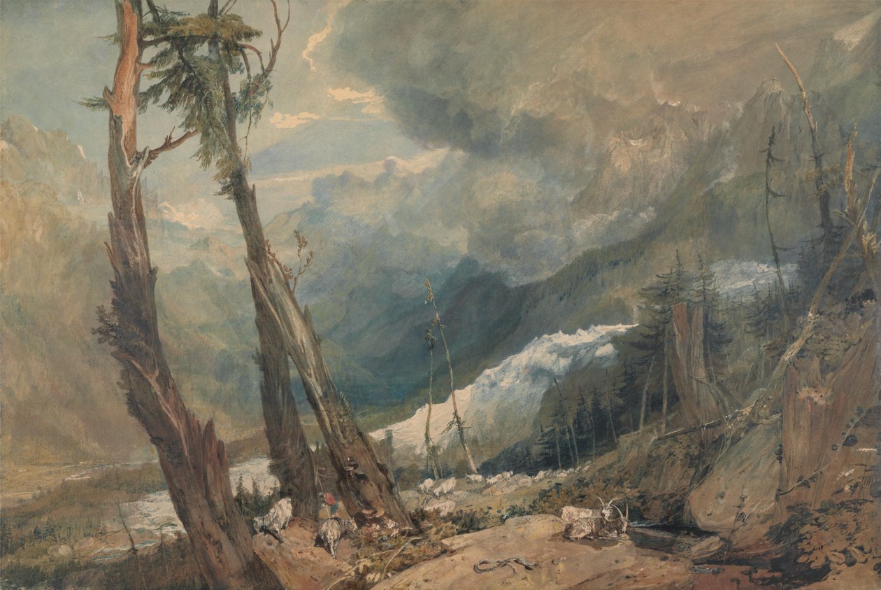 Mer de Glace, in de vallei van Chamonix door Joseph Mallord William Turner