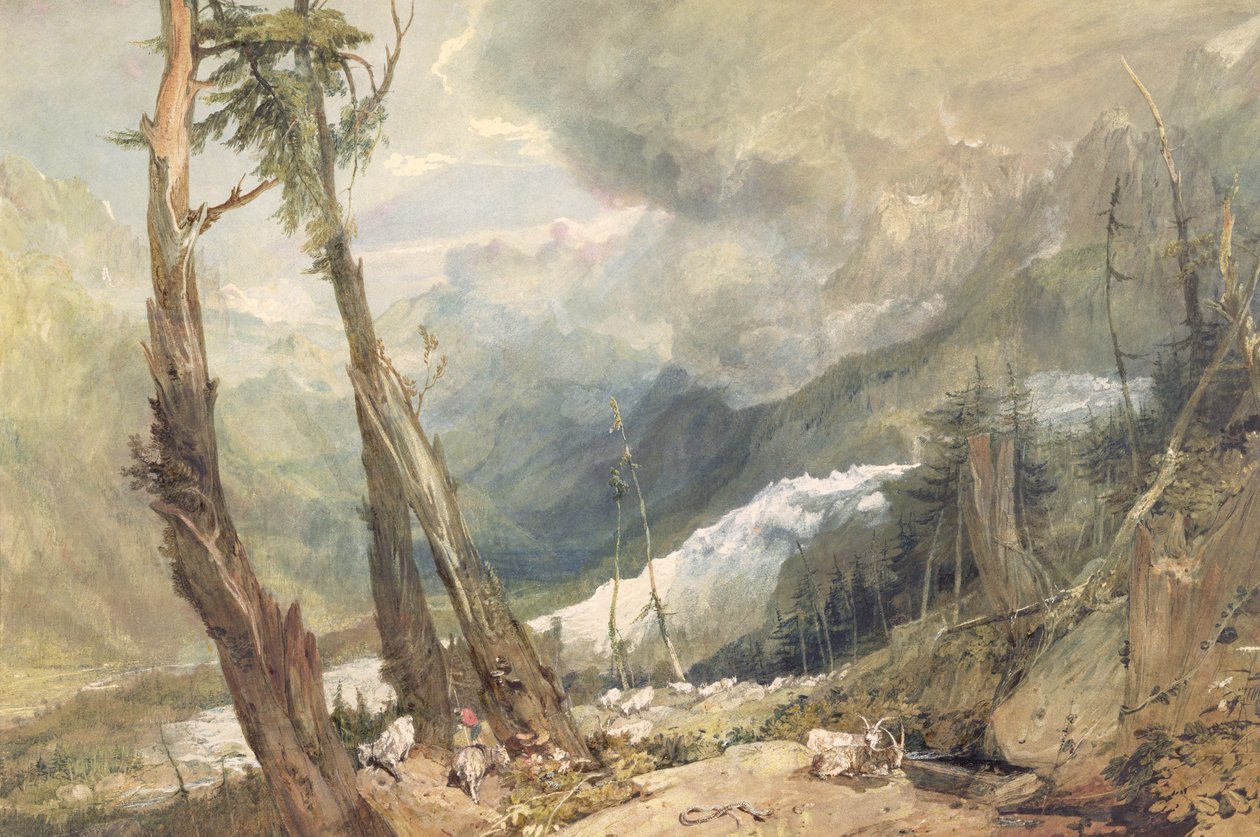 Mere de Glace, in de Vallei van Chamouni, Zwitserland door Joseph Mallord William Turner